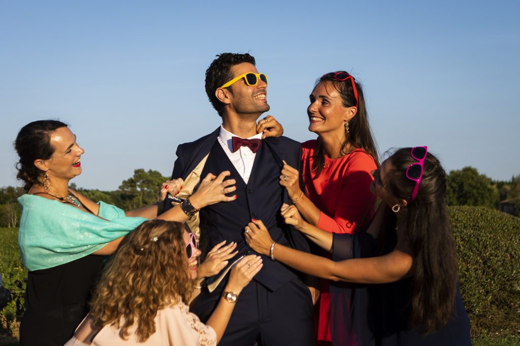 Mariage de C+A au Château Smith Haut Lafitte. Images réalisée par le photographe Patrick Chatelain dans un style photo-journalistique.