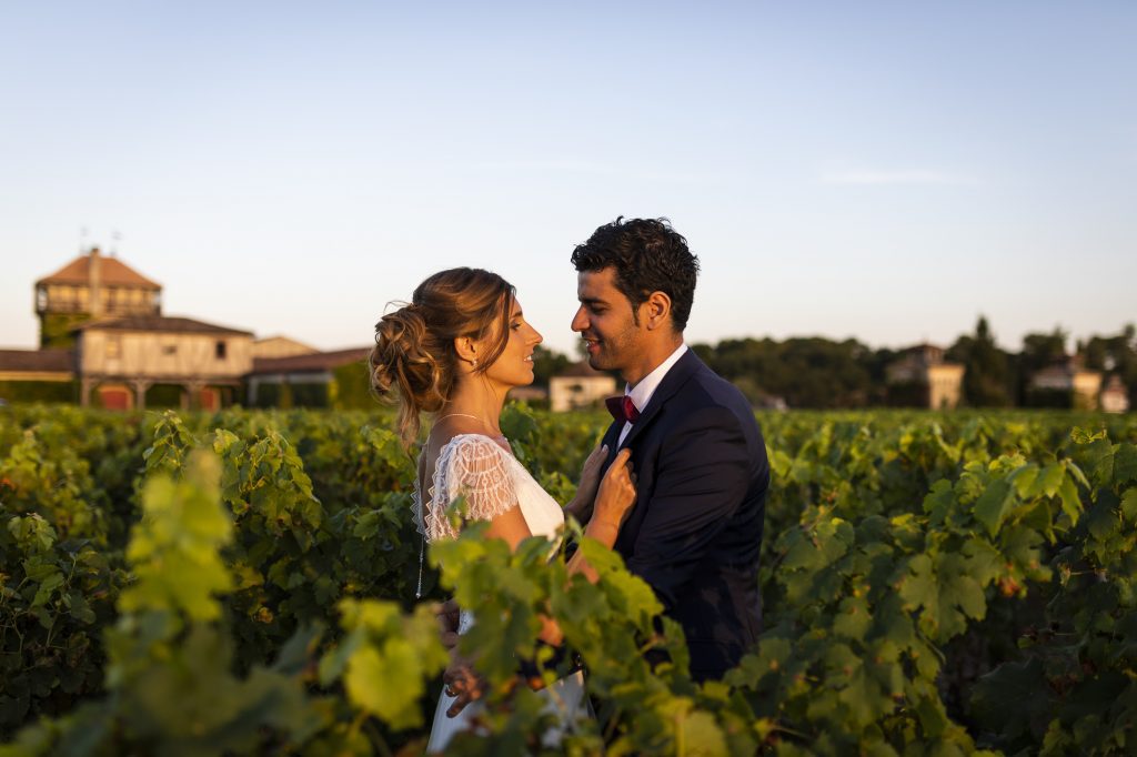 Mariage de C+A au Château Smith Haut Lafitte. Images réalisée par le photographe Patrick Chatelain dans un style photo-journalistique.