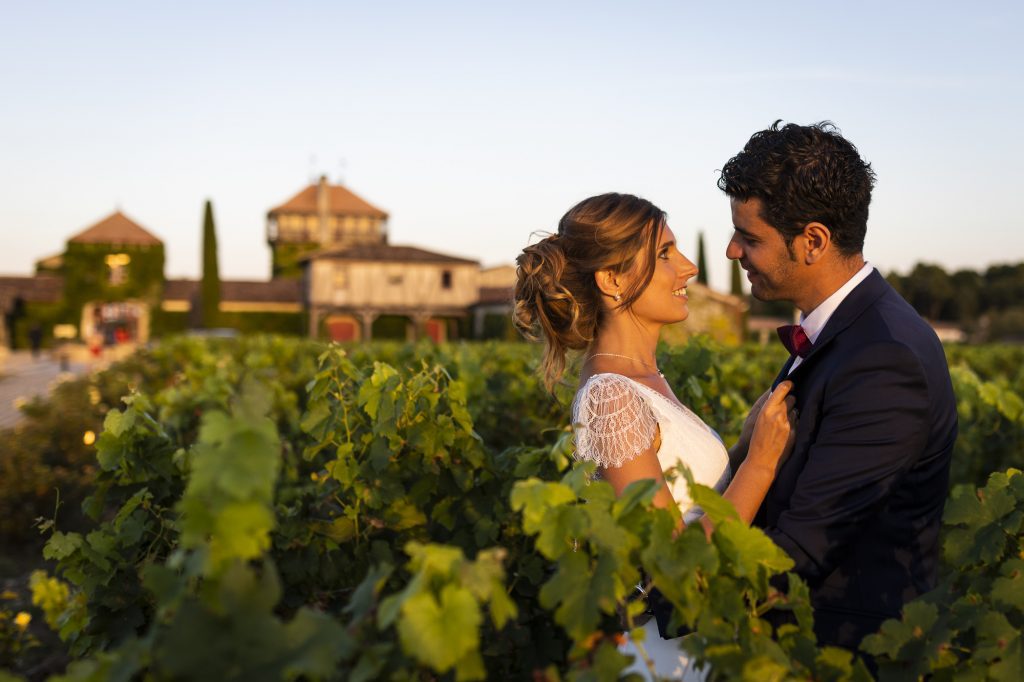 Mariage de C+A au Château Smith Haut Lafitte. Images réalisée par le photographe Patrick Chatelain dans un style photo-journalistique.