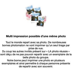 Location de borne selfie avec multi-impression des photos possible. Disponible sur Bayonne et Cap Breton
